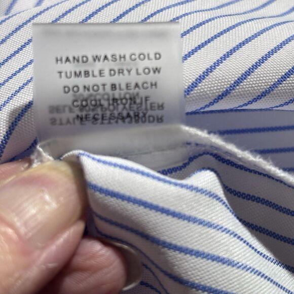 Sugar Lips Long Puff Sleeve Embroidered White with Stripe Button Down Shirt M - Picture 16 of 16